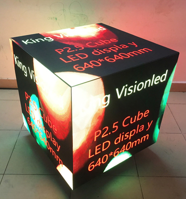 640x640mm Magic Cube Led Display Efek 3d SMD2121 Kotak Iklan Besar 2.5mm