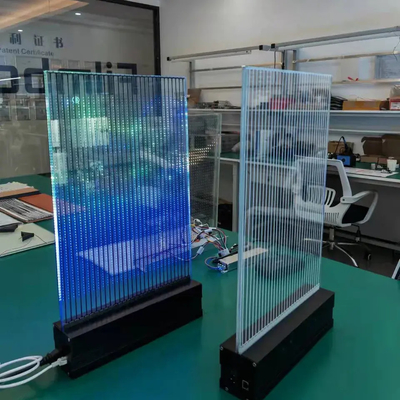 Tampilan Layar LED Super Slim Perekat Transparan Dalam Ruangan P10 Panel Dinding Led Fleksibel