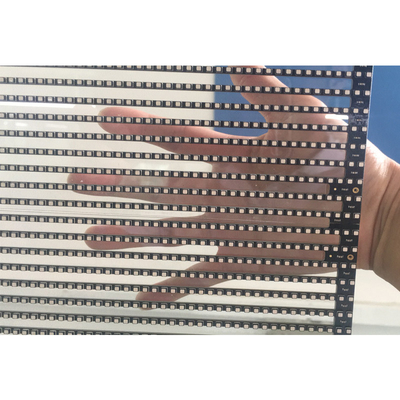Lihat Melalui Transparan Led Display Board Cermin Tirai Bangunan Besar